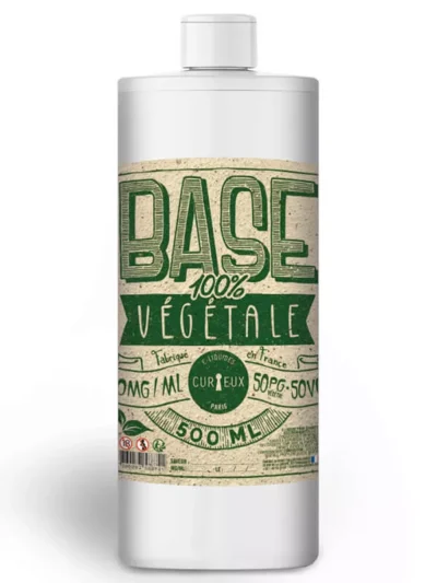 BASE 500 ML 50PG/50VG VÉGÉTAL - CURIEUX
